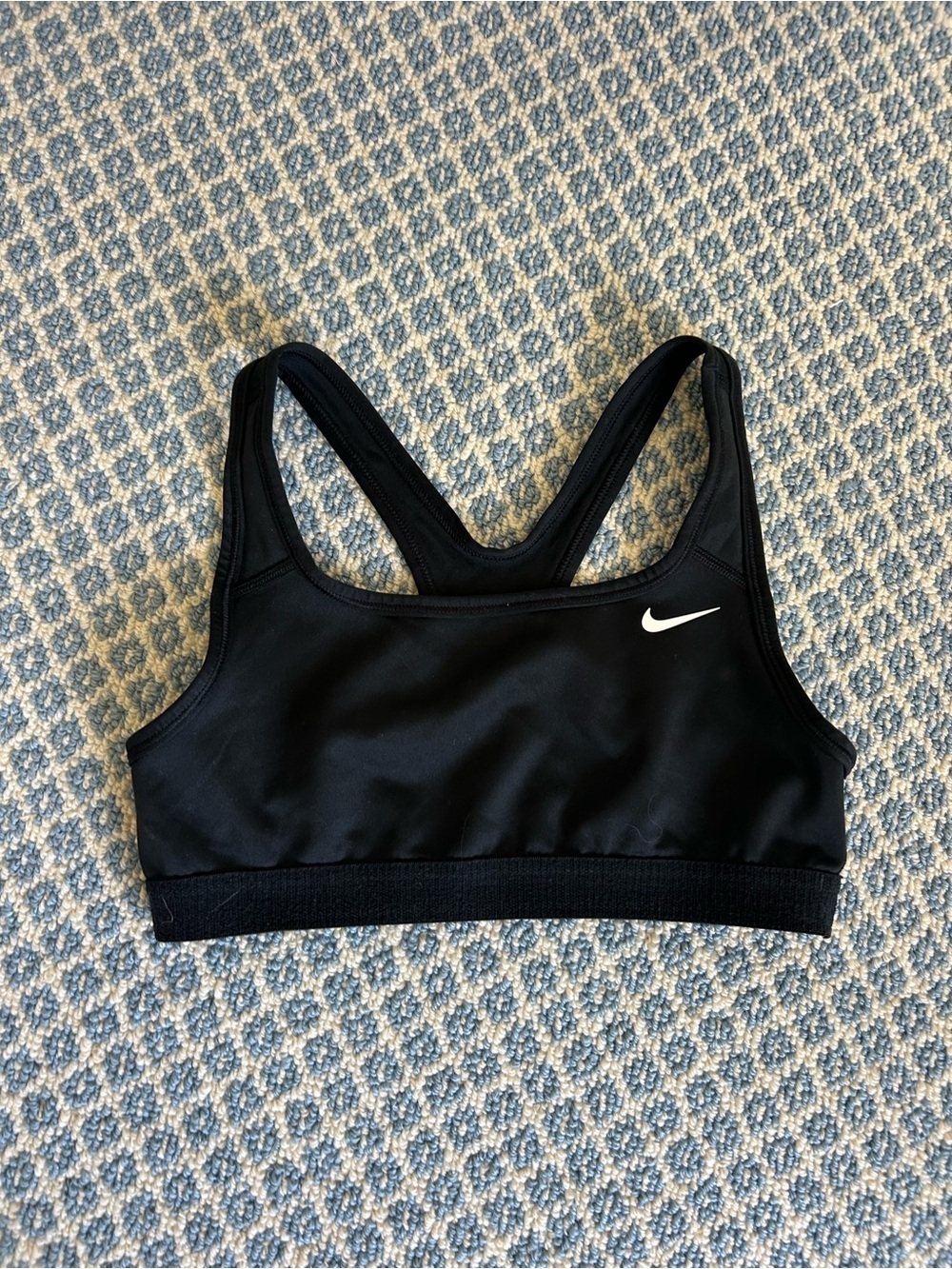Nike Black Racerback Sports Bra with White Swoosh